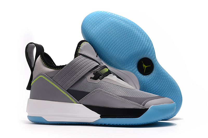 Air Jordan 33 Low Grey Black Jade White Shoes - Click Image to Close